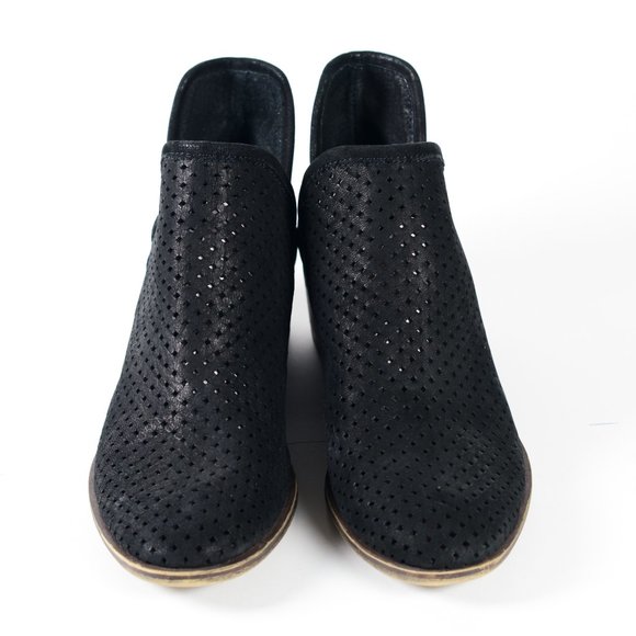 Lucky Brand Perforated Black Suede Booties - Picture 5 of 11
